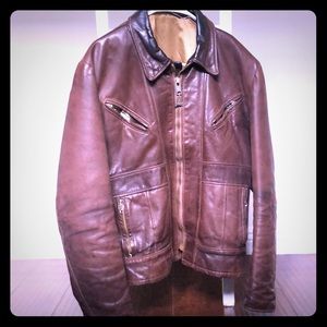 Vintage leather biker jacket